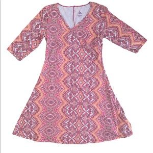 Prana Large Orange and Pink Dress